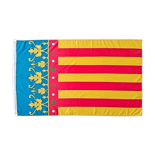 Bandera de Comunidad Valenciana, bandera colores Comunidad Valenciana, bandera 150cm x 90cm, bandera Comunidad Valenciana